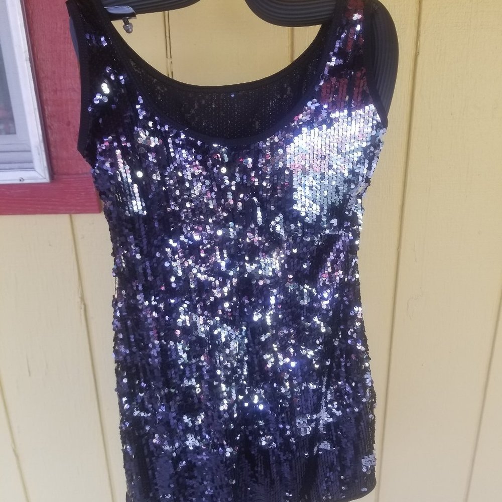 SILVER SEQUENCE BLING BLING PARTY DRESS
